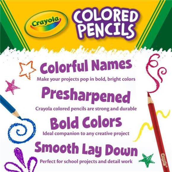 36  Pcs Crayola Colored Pencils Kids Pencils Set Art Supplies for Coloring Books - Picture 4 of 6